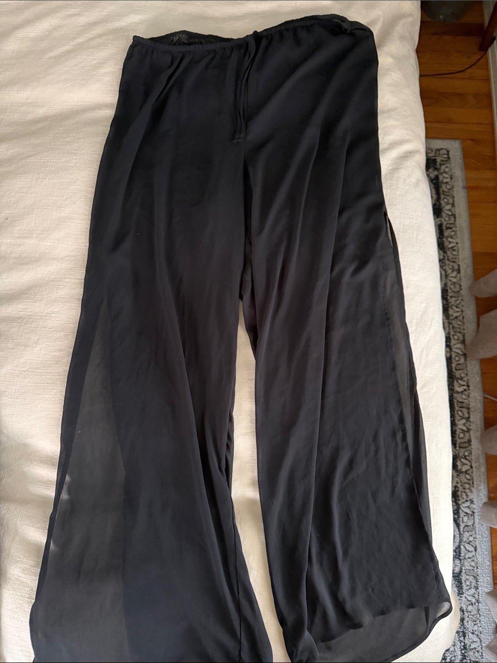 Victoria's Secret Black Sheer Wide-Leg Swim Coverup Pants